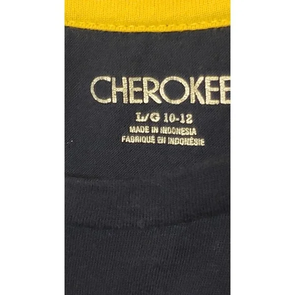 Kids Navy Blue Cat Graphic T-Shirt Size L/G 10-12 Pink Glasses Yellow Scarf - Picture 5 of 8